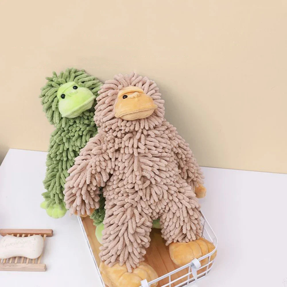 Gorilla Hand Towel Chenille Fuzzy Soft Absorbent Animal Decorative with Hanging Loop for Kitchen Bathroom Decor