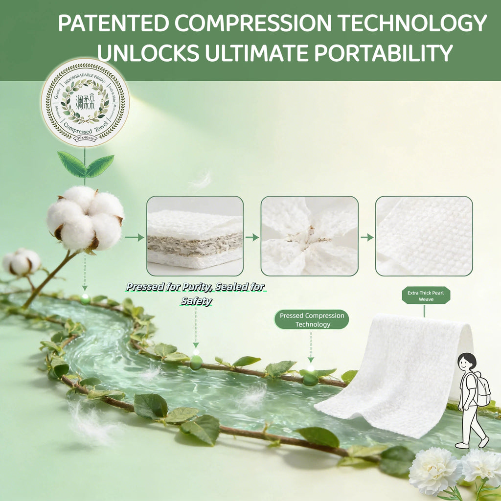 [10-Pack] Disposable Compressed Towels, Thickened Pearl Texture Travel Towels -Portable Towels in Multiple Sizes,Super Absorbent