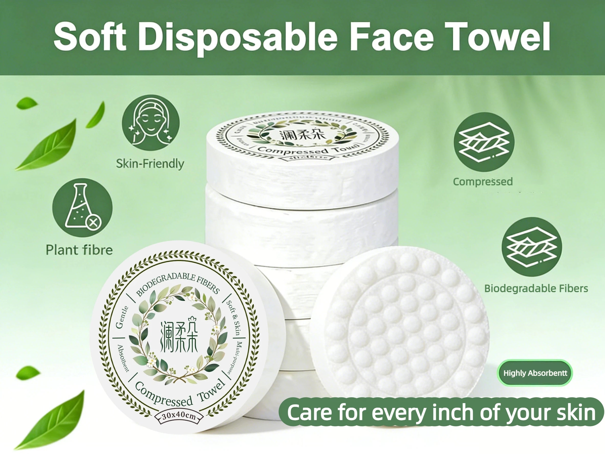 [10-Pack] Disposable Compressed Towels, Thickened Pearl Texture Travel Towels -Portable Towels in Multiple Sizes,Super Absorbent