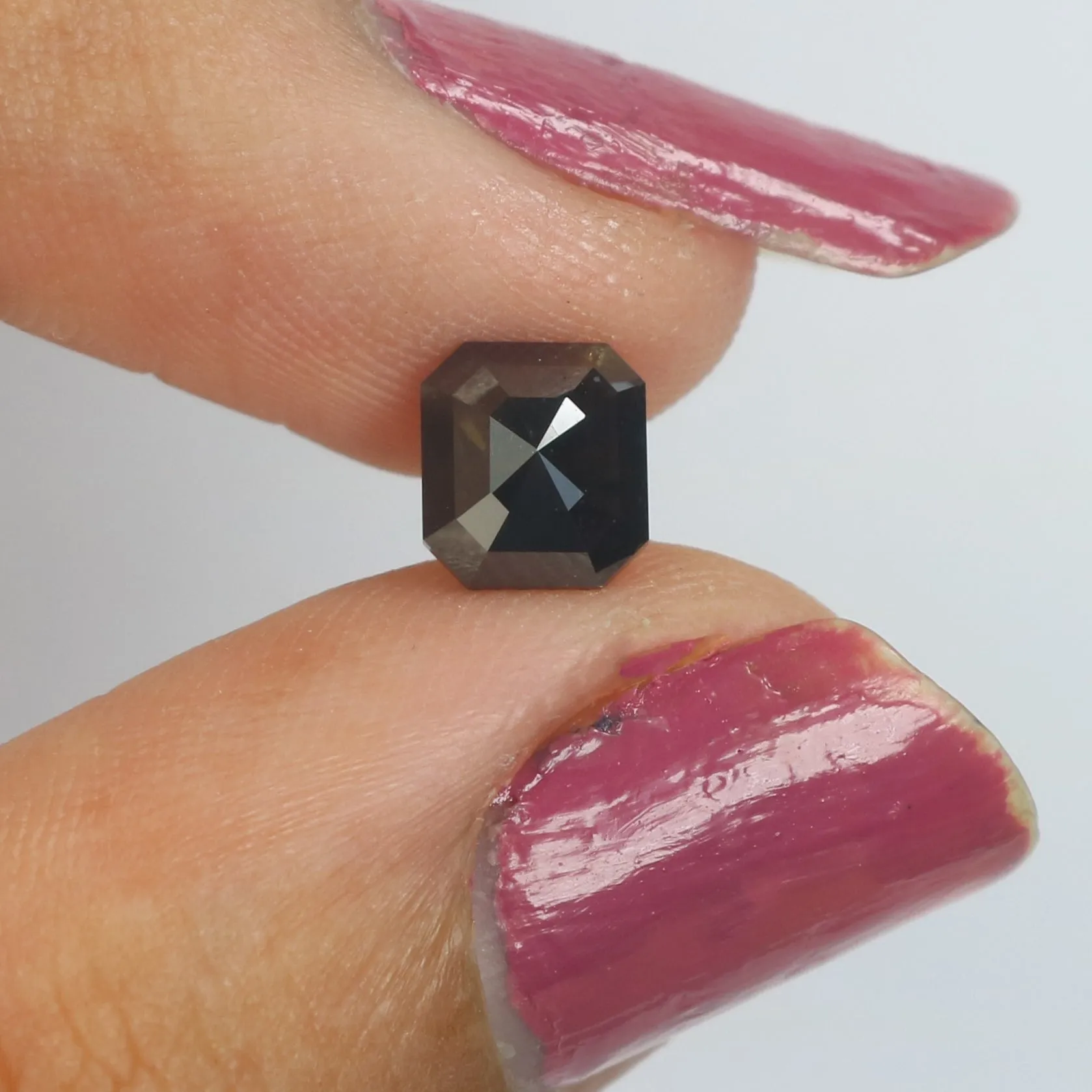 1.22 Ct IGI CERTIFIED Natural Loose Radiant Shape Diamond Fancy Black Color Radiant Cut Diamond 6.30 MM Natural Radiant Cut Diamond QL8539