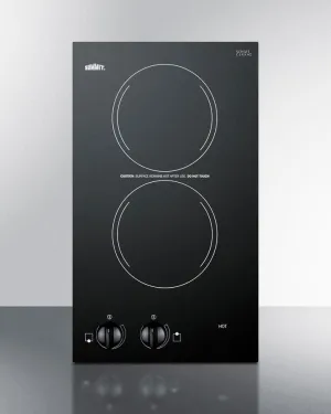 12" Wide 115v 2-burner Radiant Cooktop - (CR2110B)