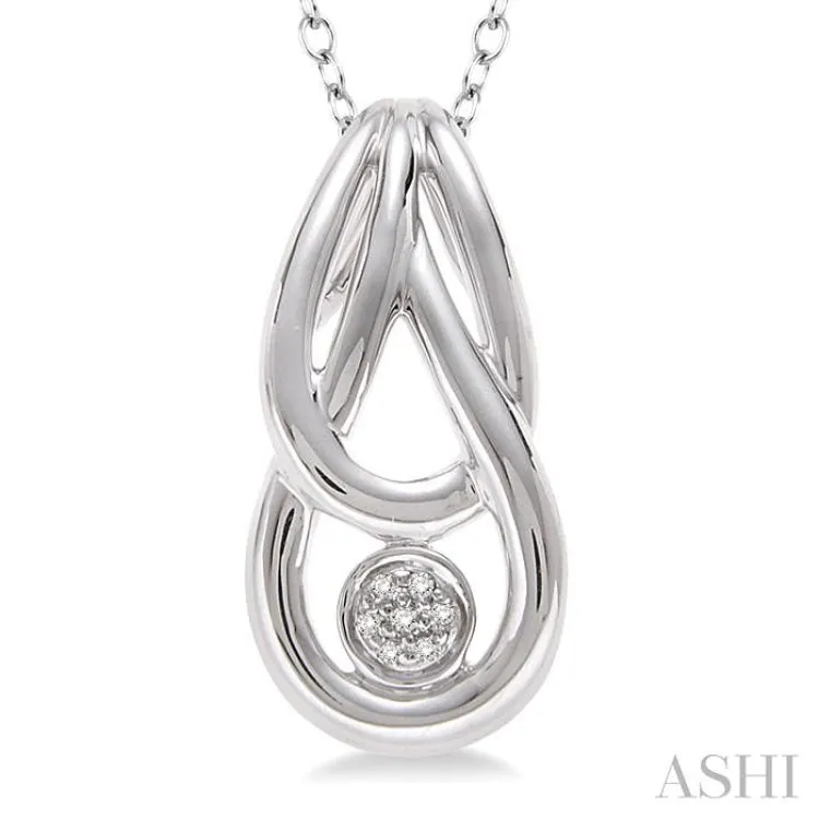 1/50 Ctw Single Cut Diamond Fashion Pendant in Sterling Silver with Chain