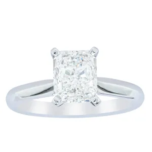 18ct White Gold Radiant Cut Diamond Venetian Ring