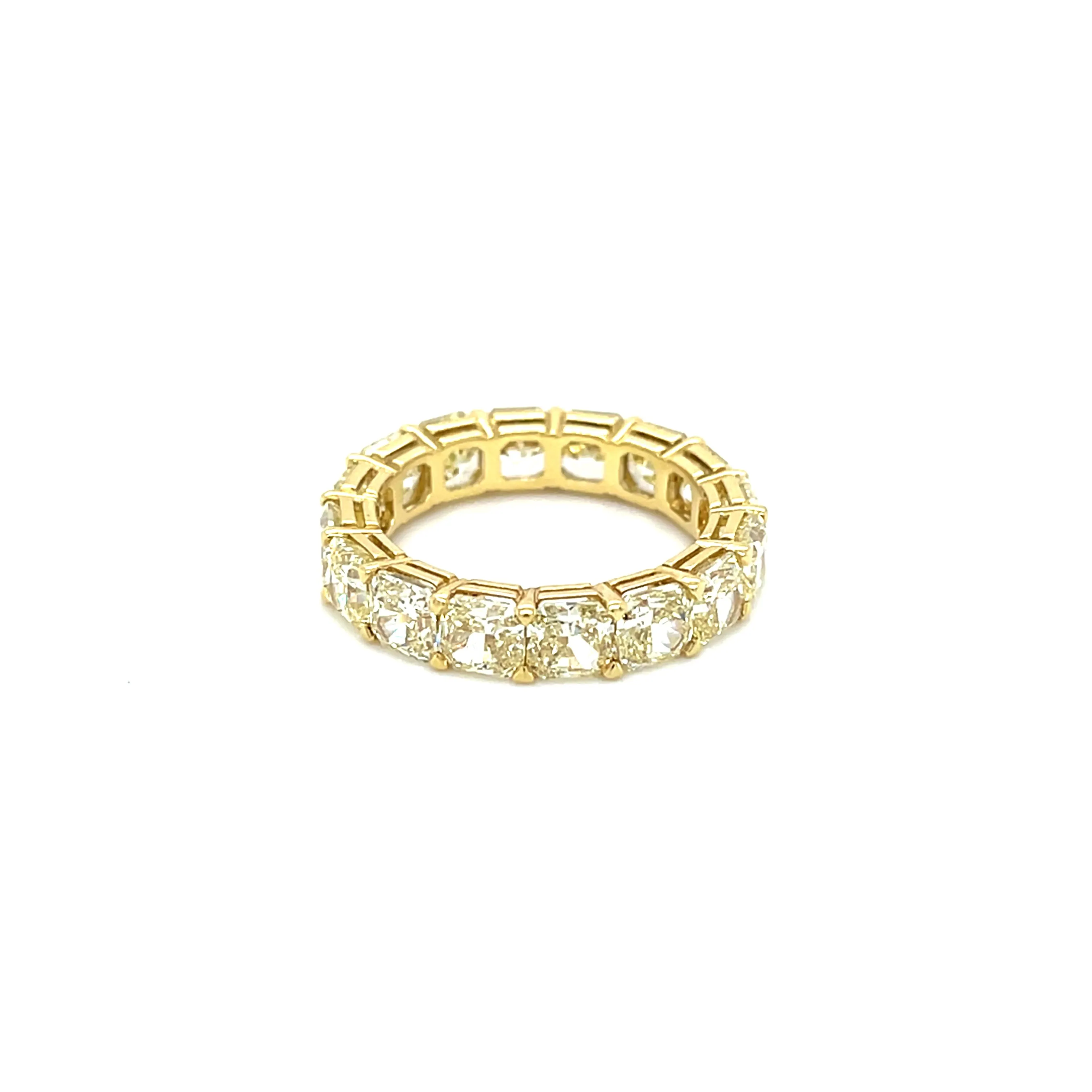 18k Yellow Gold 7.21ctw Fancy Yellow Radiant Diamond Eternity Band