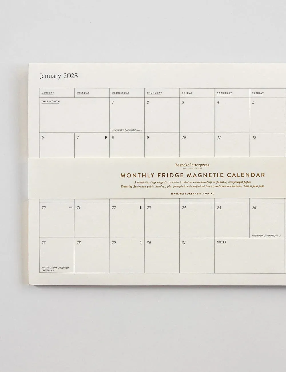 2025 Monthly Fridge Magnetic Calendar