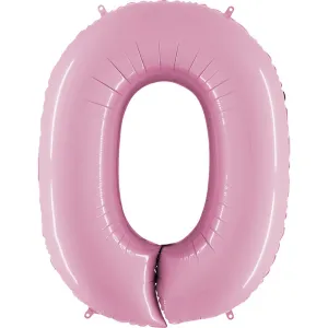 40 inch Number 0 - Pastel Pink Balloon