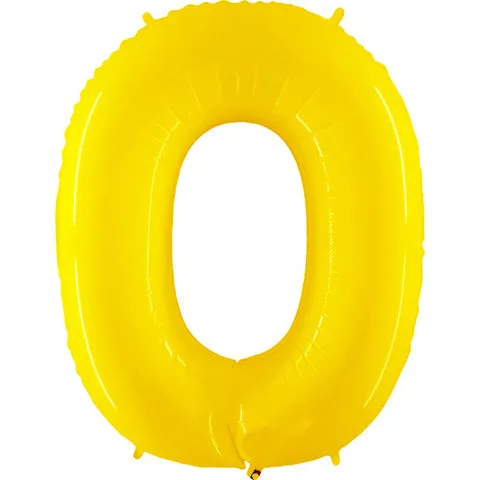 40 inch Number 0 - Yellow Balloon