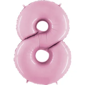 40 inch Number 8 - Pastel Pink Balloon