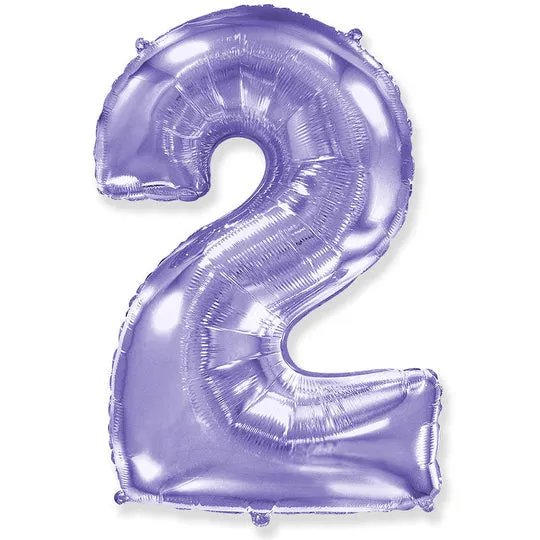 42 inch Number 2 - Lilac Purple Balloon