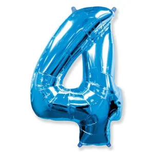 42 inch Number 4 - Blue Balloon