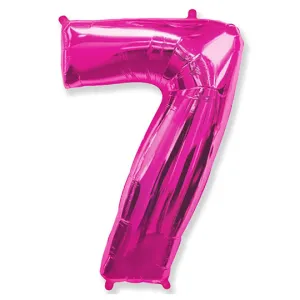 42 inch Number 7 - Hot Pink Balloon