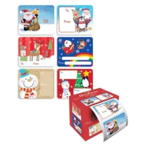 60pk Self Adhesive Kids Jumbo Christmas Gift Label Roll