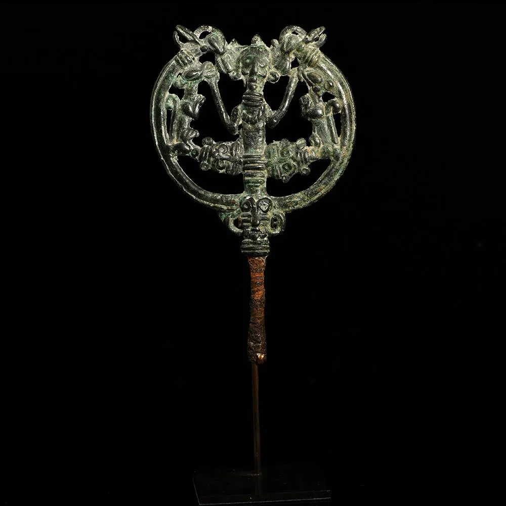 A Luristan Bronze Openwork Pinhead, ca. early first millennium BCE