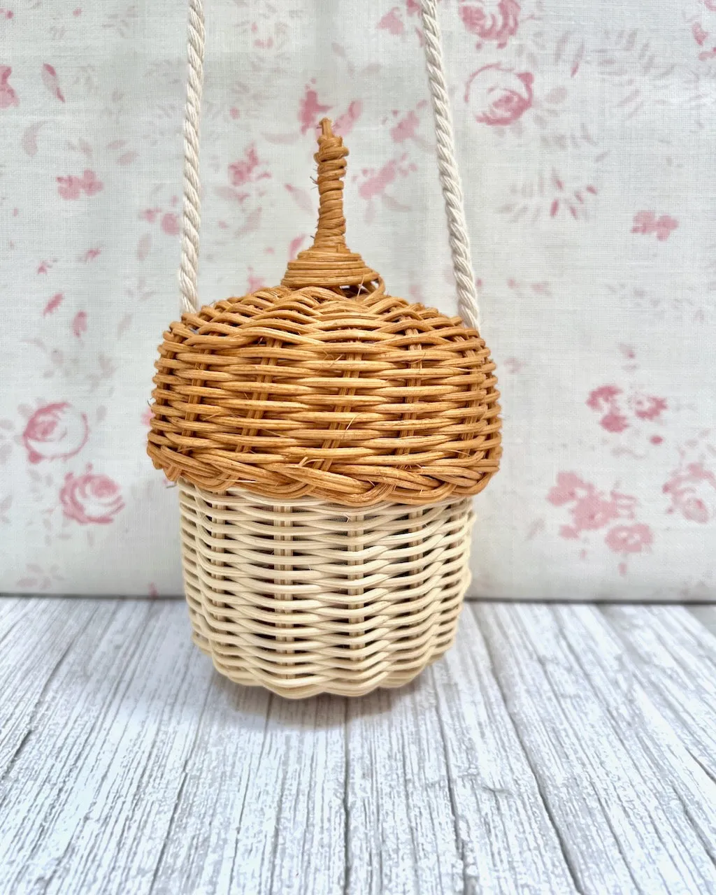 Acorn Basket of Beautiful Fabric bits