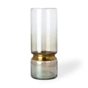 Adriatic II Large Brushed Gold Metal Glass Vase