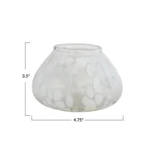 Art Glass Tealight Holder - White