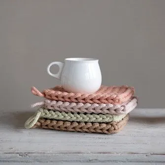 Autumn Chunky Hand Knit Pot Holders