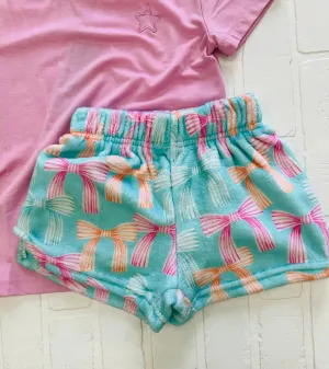 beautiful bows plush shorts