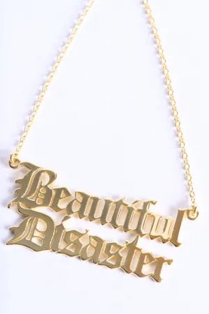 Beautiful Disaster Necklace - Gold