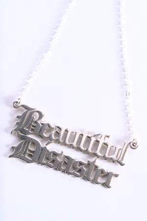 Beautiful Disaster Necklace - Silver