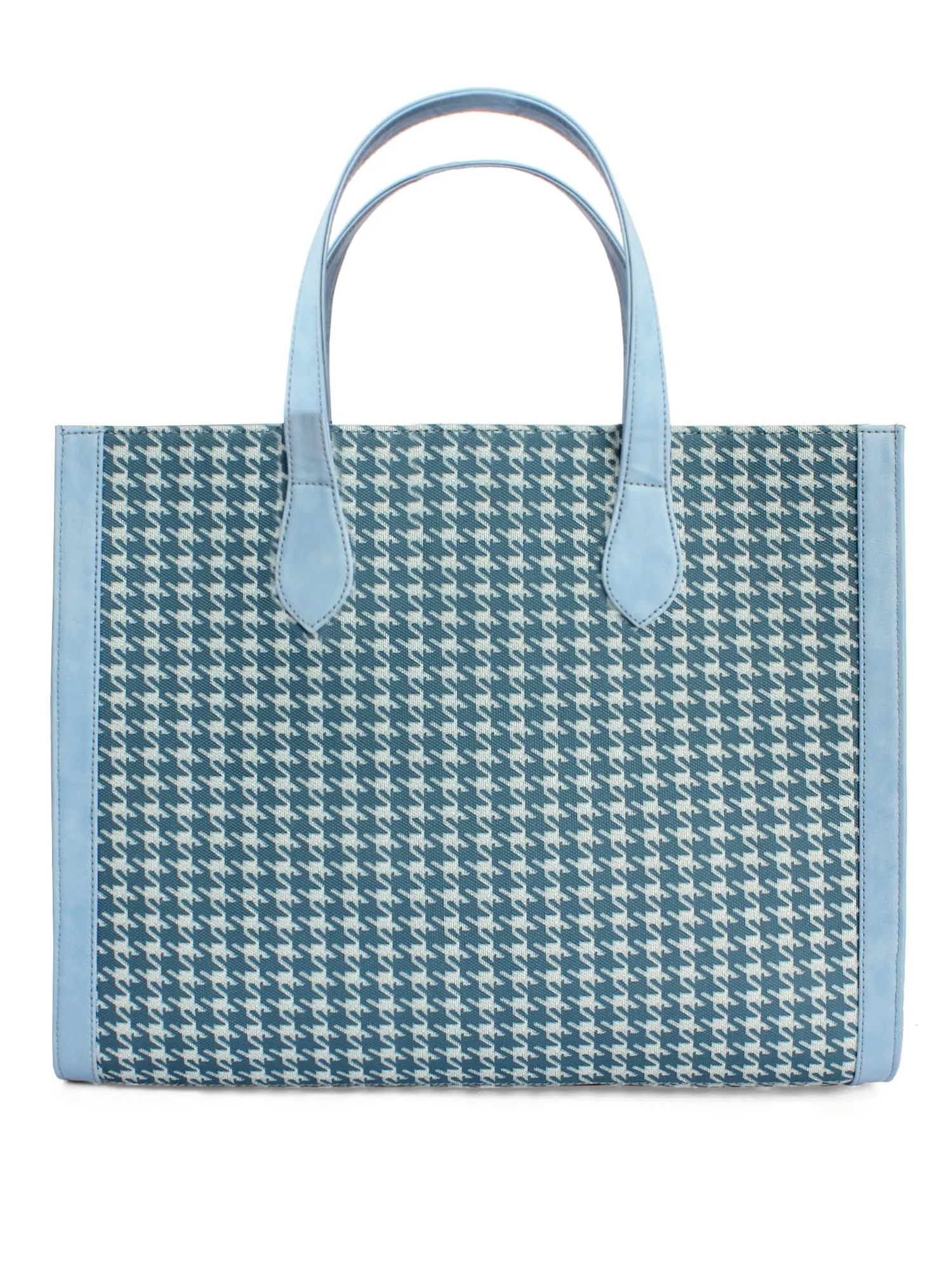 Blue & White Houndstooth Cosmic Tote | Modern Myth