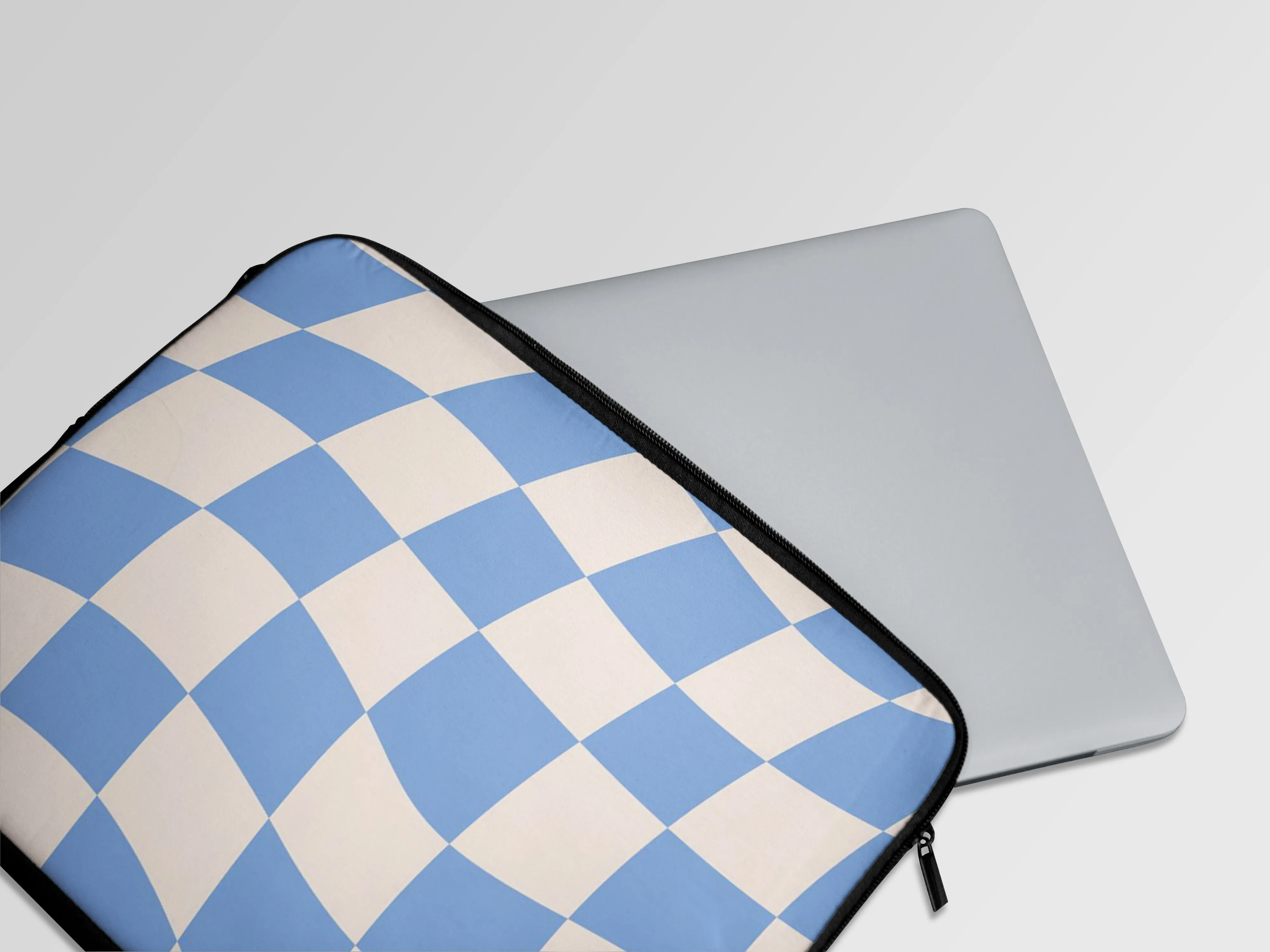 Blue Checkers Abstract Laptop Sleeve Bag