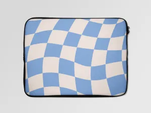 Blue Checkers Abstract Laptop Sleeve Bag