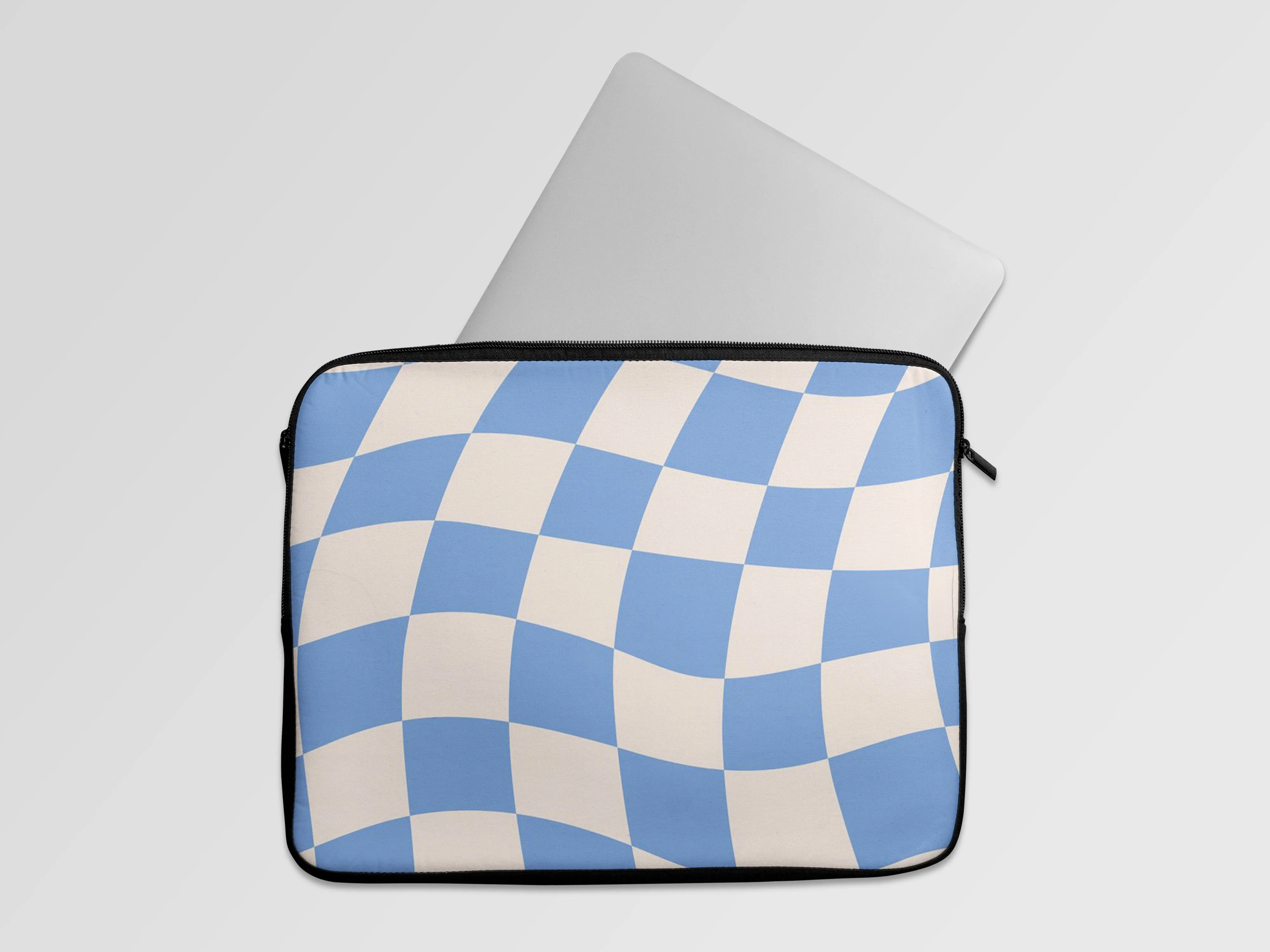 Blue Checkers Abstract Laptop Sleeve Bag