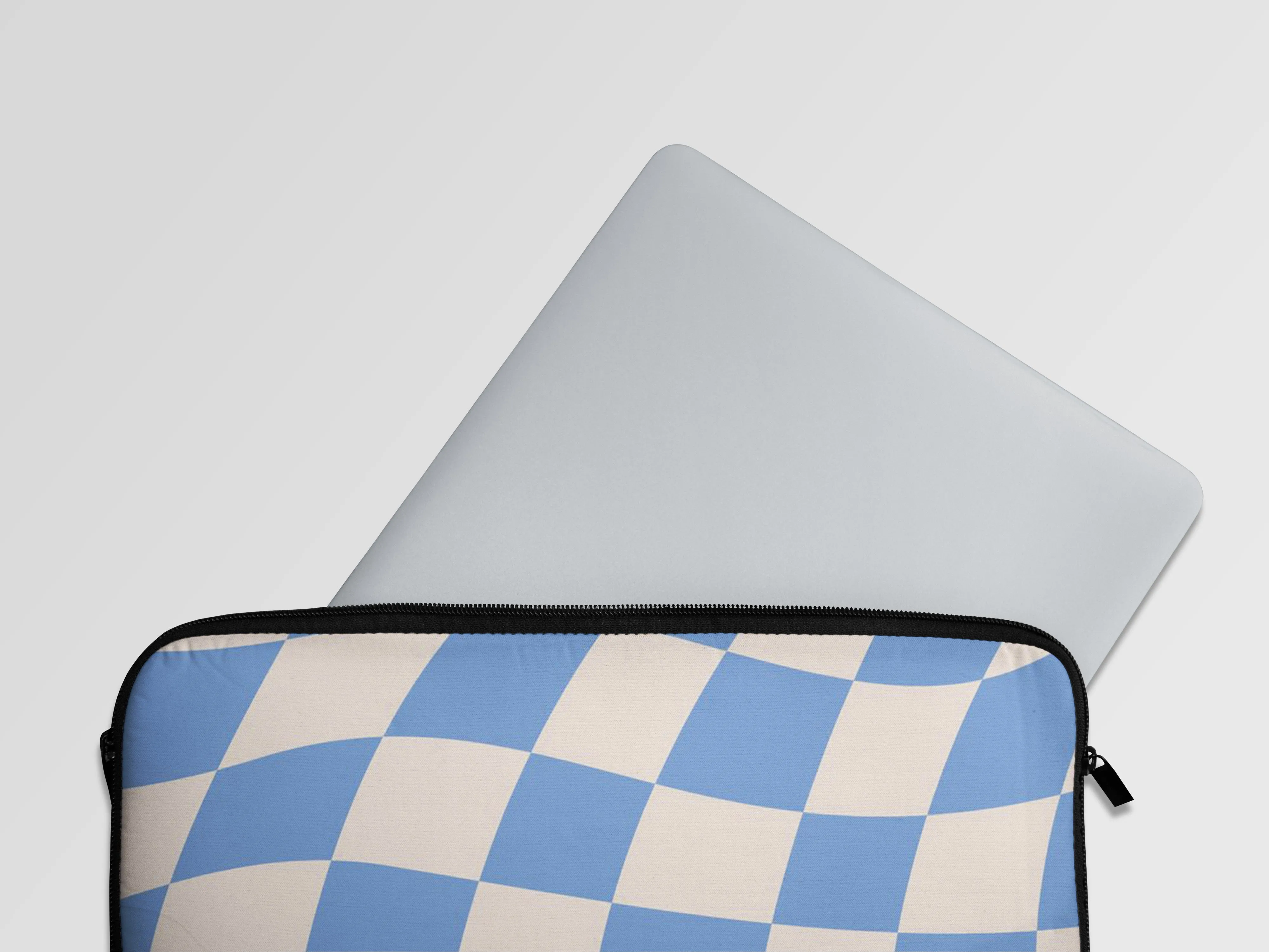 Blue Checkers Abstract Laptop Sleeve Bag