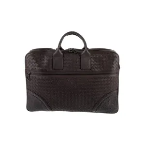 Bottega Veneta Ostrich-Trimmed Intrecciato Briefcase