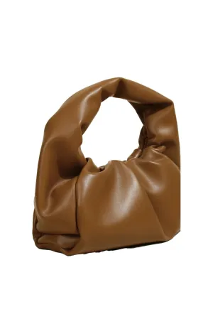 Brown Leather Designer Croissant Handbag