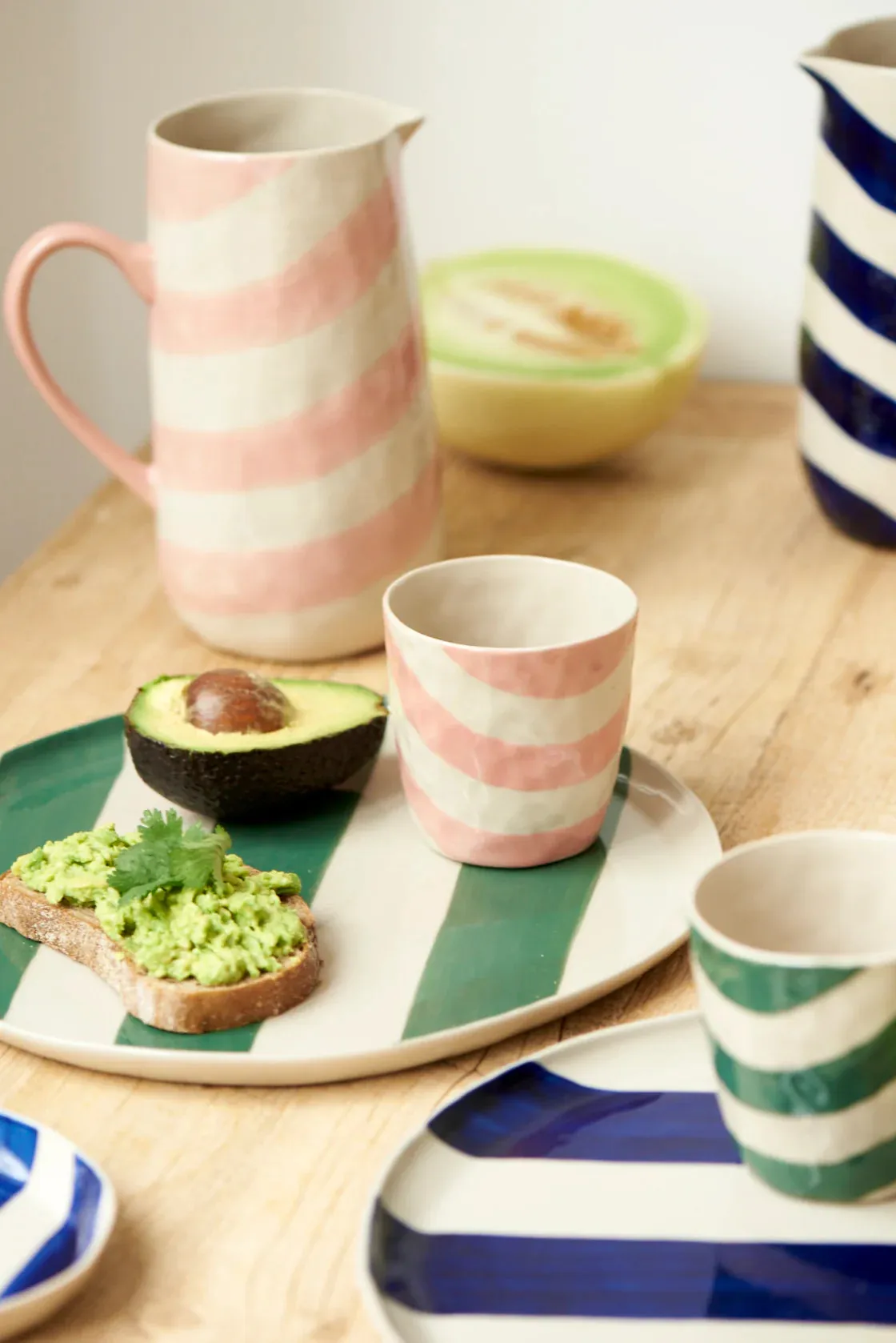 Cabana Green Stripe Platter