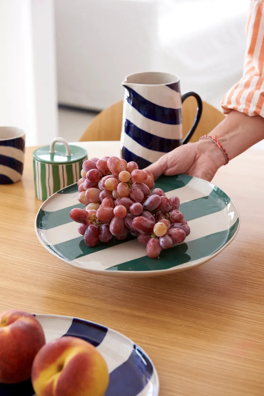 Cabana Green Stripe Platter