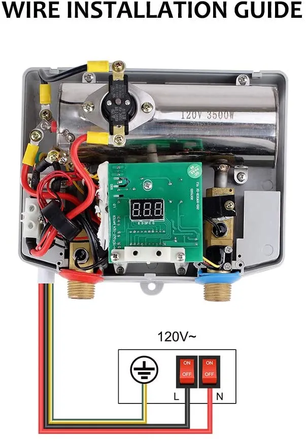 Camplux Point-of-Use Electric Tankless Water Heater - 3.5kW 120V