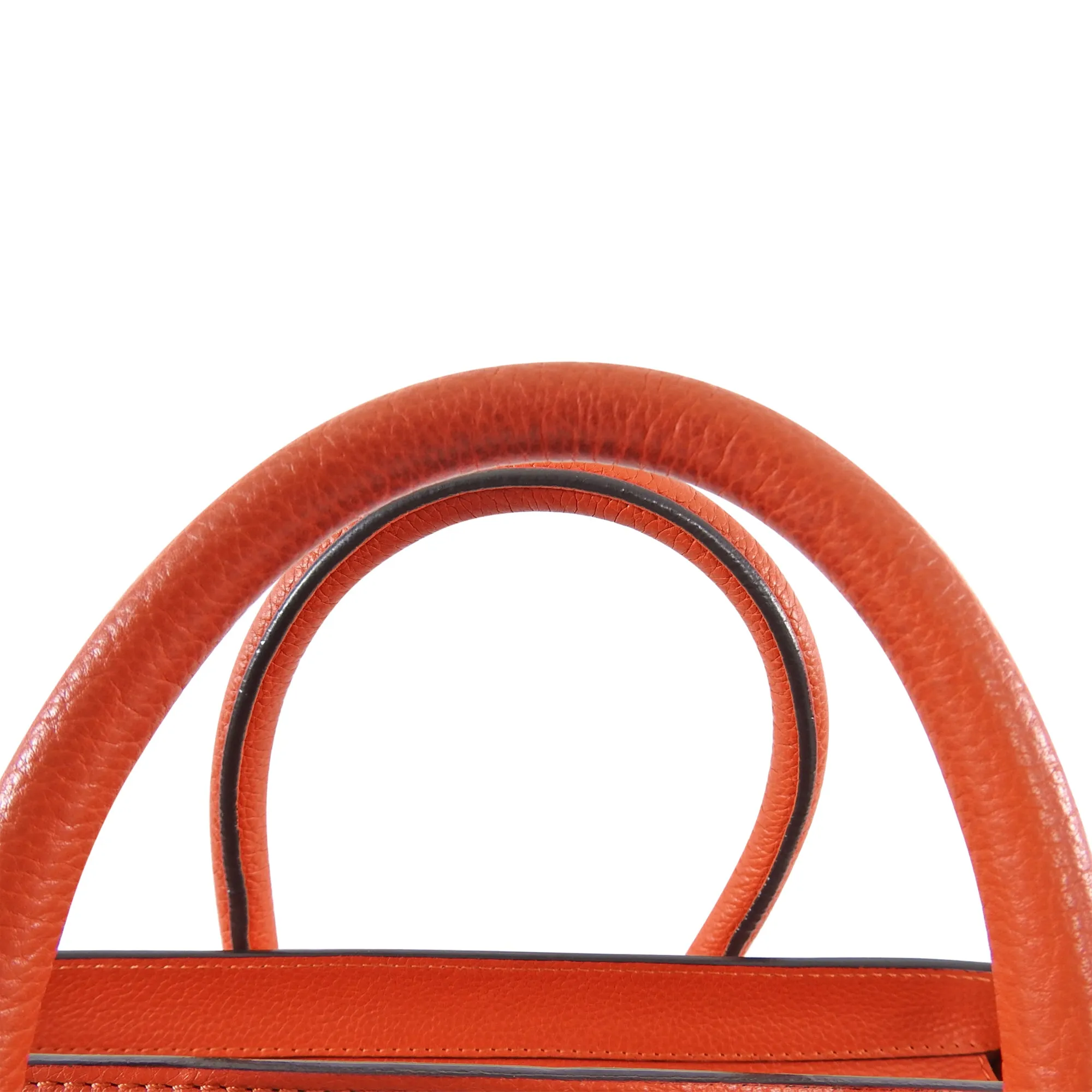 Celine Luggage Mini Tote Orange Leather