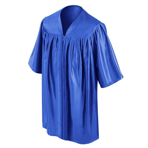 Child Shiny Royal Blue Graduation Gown - Preschool & Kindergarten Gowns