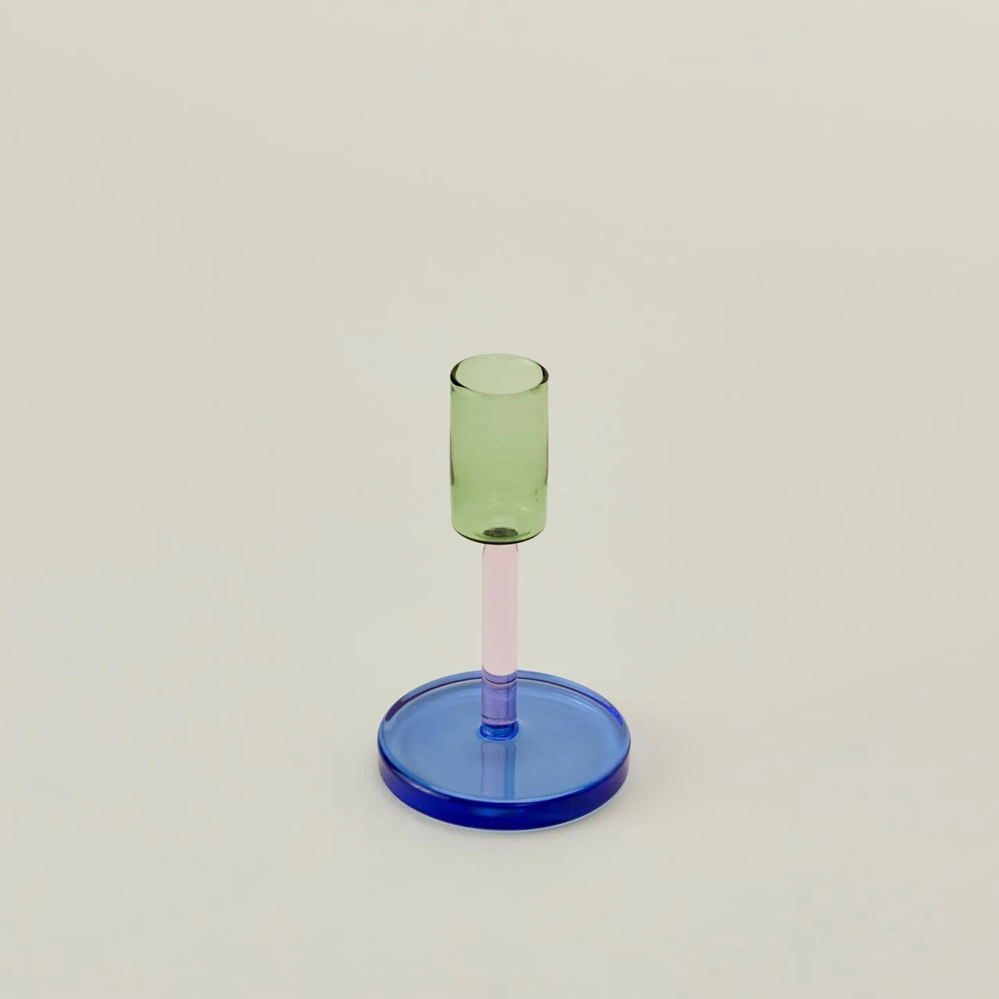 Color Block Candle Holder - Green/Pink