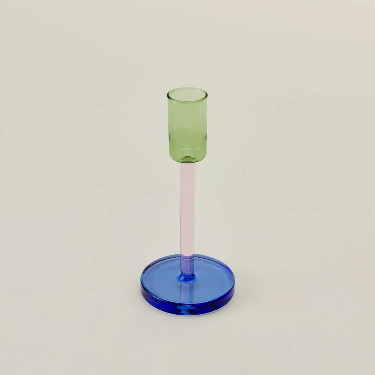 Color Block Candle Holder - Green/Pink