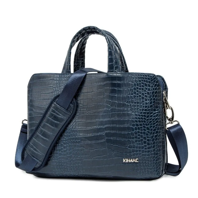 CROCO LEATHER MESSENGER HANDBAG