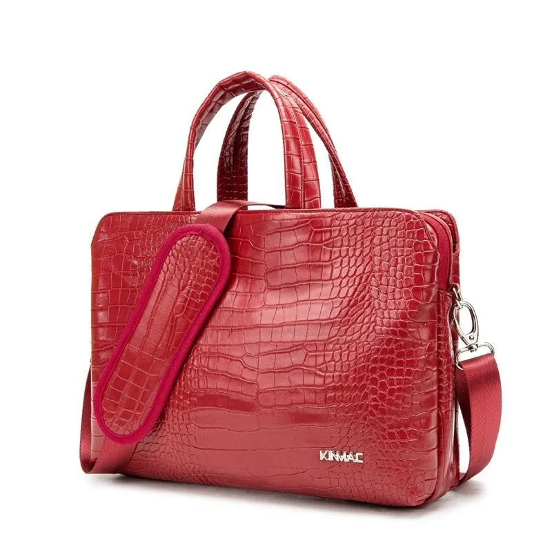 CROCO LEATHER MESSENGER HANDBAG