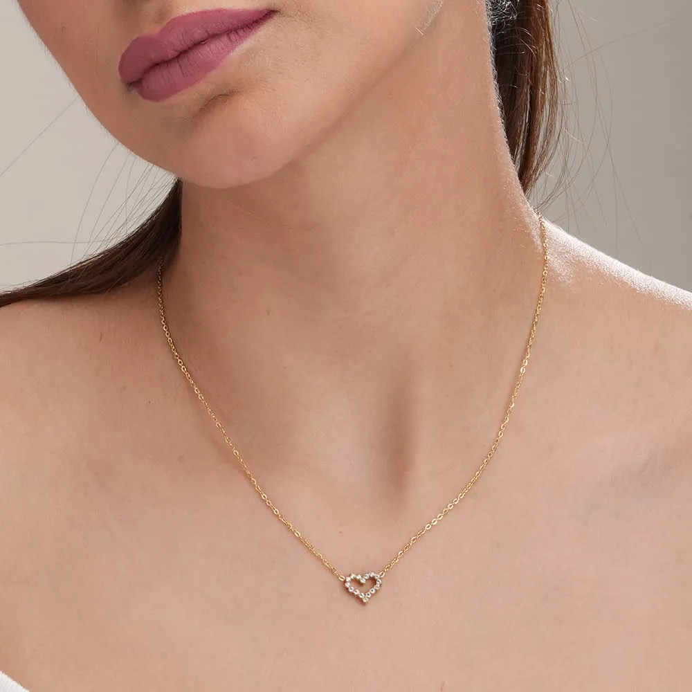 Crystal Adorned Love Necklace | Gold