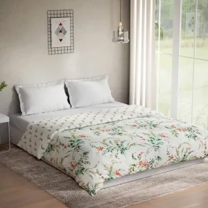 DDECOR - Pack of 1 Floral 100% Cotton Reversible Double Queen Quilt - Green