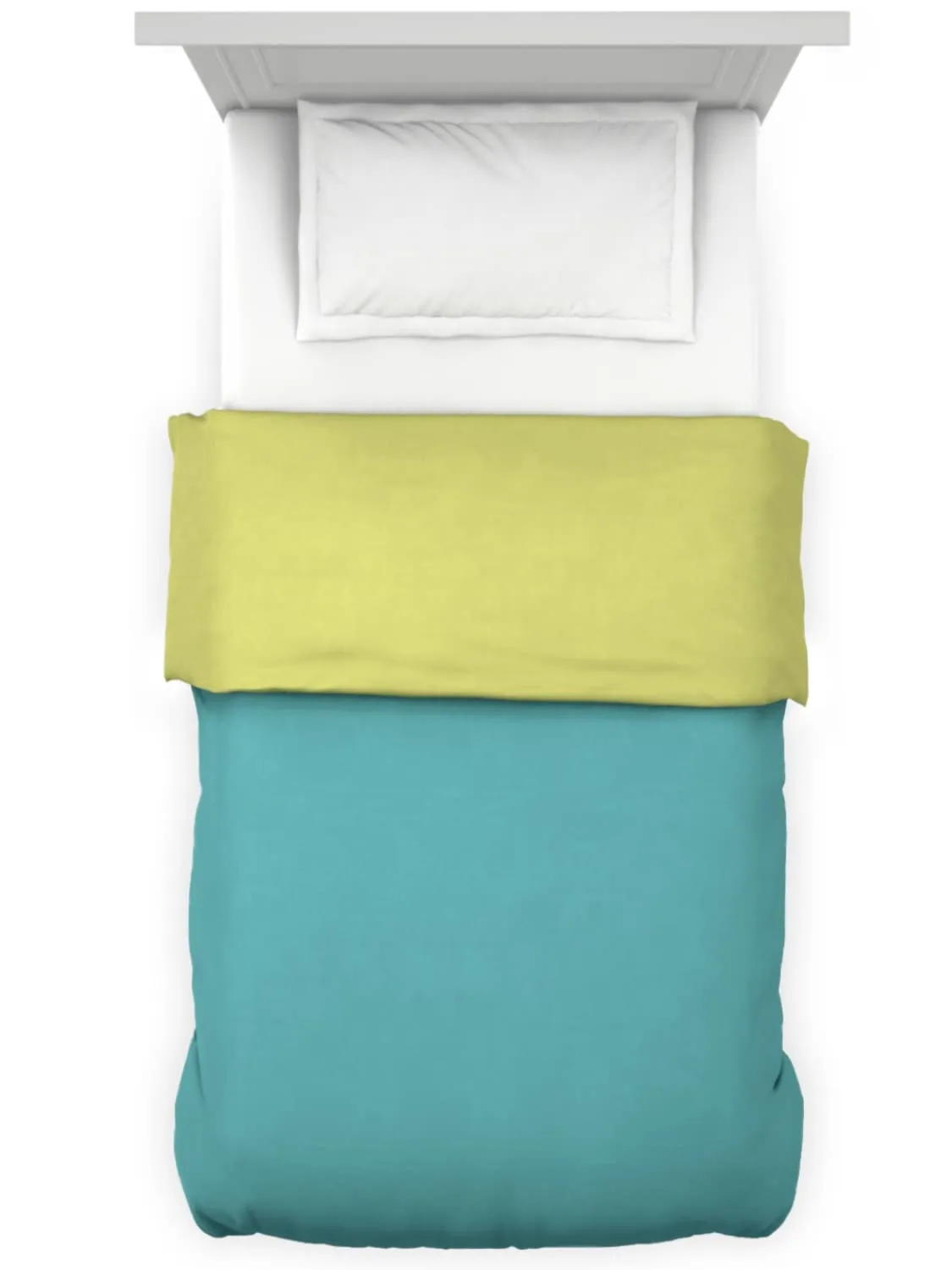 DDecor - Pack of 1 Turquoise Plain 100% Cotton Reversible Single Quilt