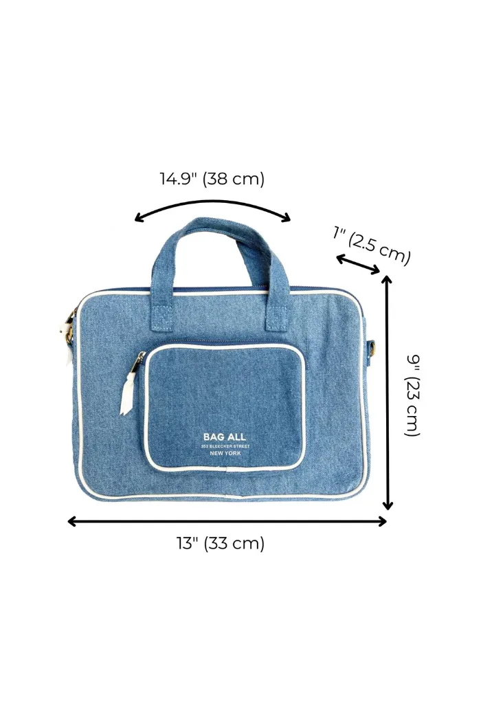 Denim 13" Laptop Case with Handle & Charger Pocket