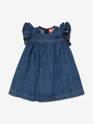 Diesel Baby Girls Denim Smock Dress in Blue