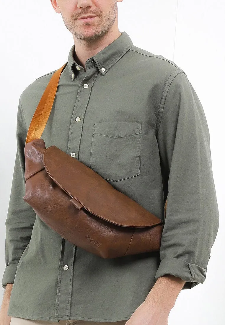 Distressed Leather Rogue Belt Bag - Camel