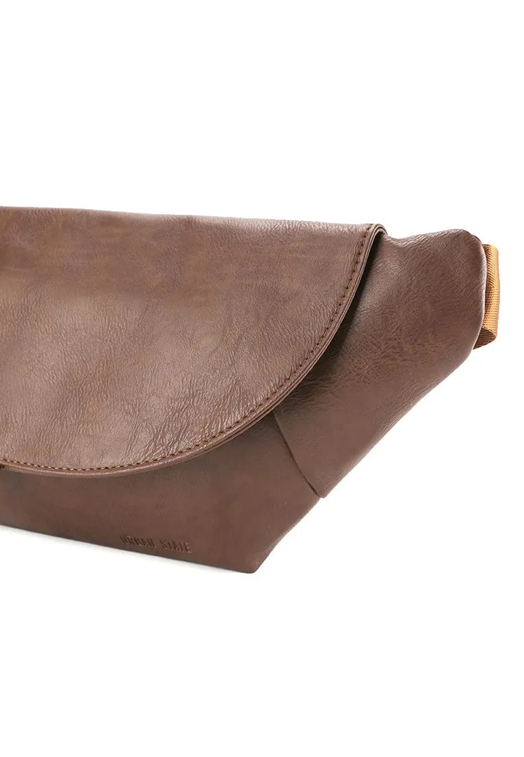 Distressed Leather Rogue Belt Bag - Camel