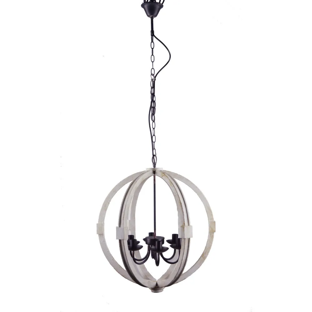 Elegantly Framed Calder Wooden Chandelier By Benzara