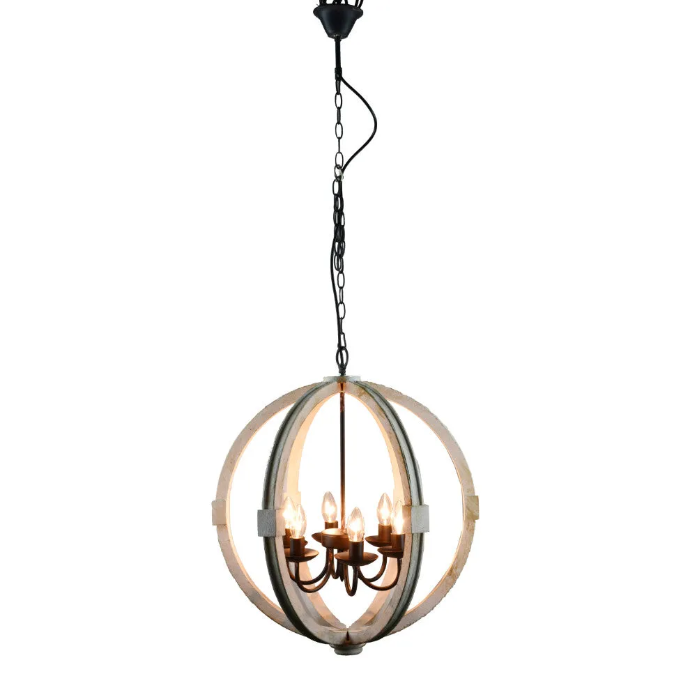 Elegantly Framed Calder Wooden Chandelier By Benzara