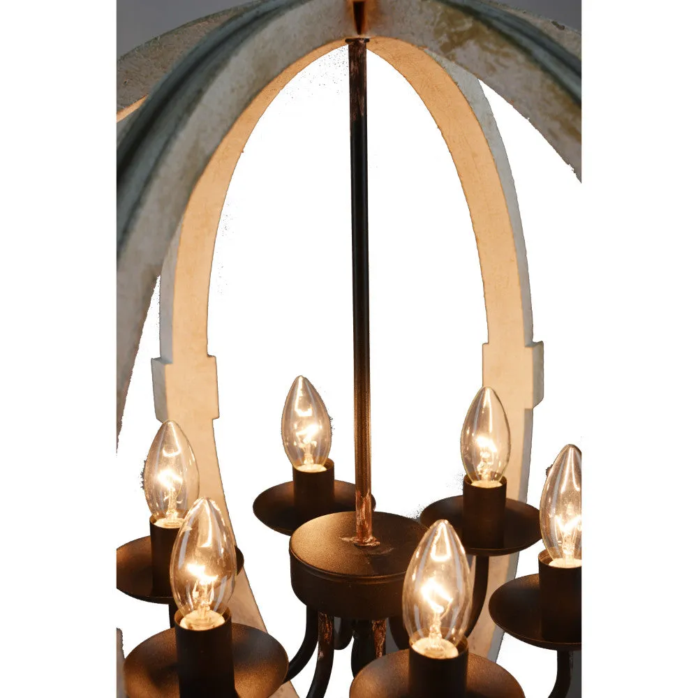 Elegantly Framed Calder Wooden Chandelier By Benzara